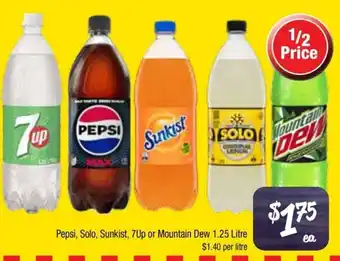 Farmer Jack's Pepsi, solo, sunkist, 7up or mountain dew offer