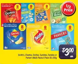 Farmer Jack's Smith's, cheetos, doritos, sunbites, twisties or parker's multi-packs offer