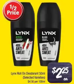 Farmer Jack's Lynx Roll On Deodorant offer