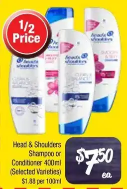 Farmer Jack's Head & Shoulders Shampoo or Conditioner offer