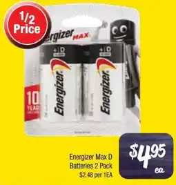 Farmer Jack's Energizer max d batteries offer