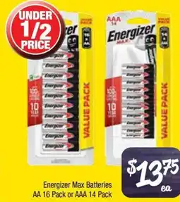 Farmer Jack's Energizer max batteries offer