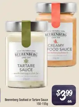 Farmer Jack's Beerenberg seafood or tartare sauce offer
