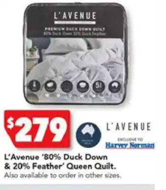 L'Avenue '80% Duck Down & 20% Feather' Queen Quilt