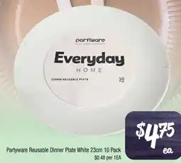 Farmer Jack's Partyware reusable dinner plate white offer