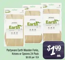 Farmer Jack's Partyware earth wooden forks, knives or spoons offer
