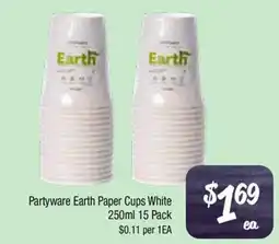 Farmer Jack's Partyware Earth Paper Cups White offer