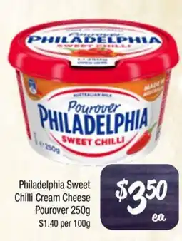 Farmer Jack's Philadelphia sweet chilli cream cheese pourover offer