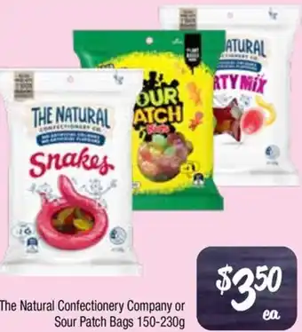 Farmer Jack's The natural confectionery company or sour patch bags offer