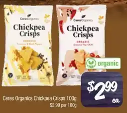 Farmer Jack's Ceres organics chickpea crisps offer