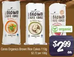 Farmer Jack's Ceres organics brown rice cakes offer