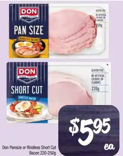 Farmer Jack's Don pansize or rindless short cut bacon offer