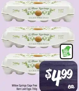 Farmer Jack's Willow springs cage free barn laid eggs offer