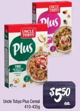 Farmer Jack's Uncle tobys plus cereal offer