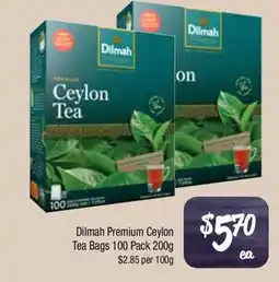 Farmer Jack's Dilmah Premium Ceylon Tea Bags 100 Pack offer