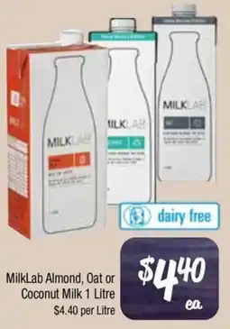 Farmer Jack's MilkLab Almond, Oat or Coconut Milk offer