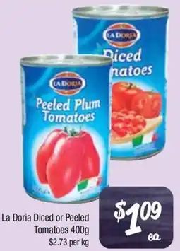 Farmer Jack's La doria diced or peeled tomatoes offer