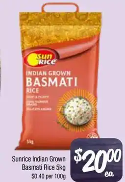 Farmer Jack's Sunrice indian grown basmati rice offer