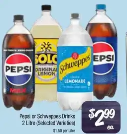 Farmer Jack's Pepsi or Schweppes Drinks offer