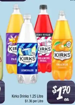 Farmer Jack's Kirks drinks offer