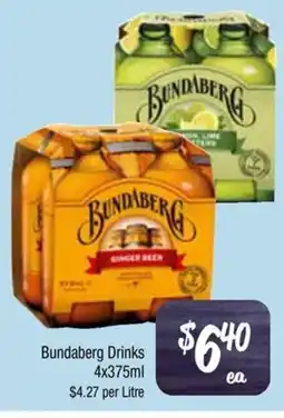Farmer Jack's Bundaberg drinks offer