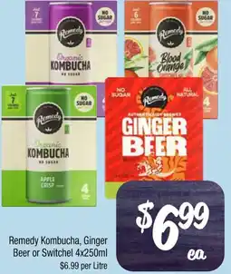 Farmer Jack's Remedy kombucha, ginger beer or switchel offer