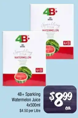 Farmer Jack's 4b+ sparkling watermelon juice offer