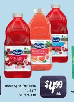 Farmer Jack's Ocean spray fruit drink offer