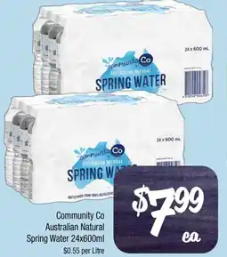 Farmer Jack's Community co australian natural spring water offer