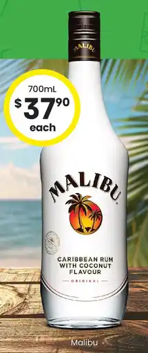 The Bottle O Malibu Caribbean rum with coconut -original offer