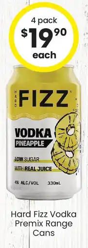 The Bottle O Hard fizz vodka premix range cans offer