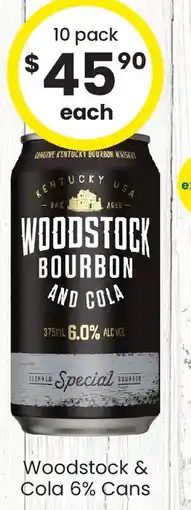 The Bottle O Woodstock & Cola 6% Cans offer