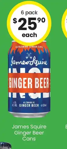 The Bottle O James squire ginger beer cans offer