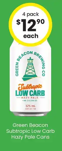 The Bottle O Green beacon subtropic low carb hazy pale cans offer
