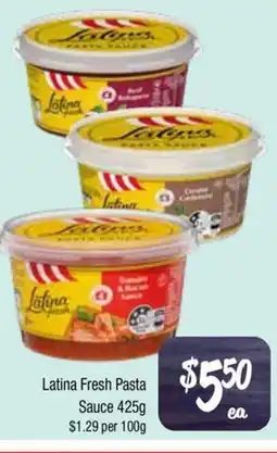 Farmer Jack's Latina fresh pasta sauce offer