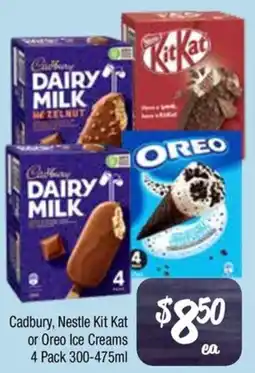 Farmer Jack's Cadbury, Nestle Kit Kat or Oreo Ice Creams offer