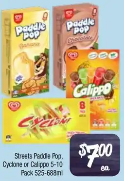 Farmer Jack's Streets paddle pop, cyclone or calippo offer