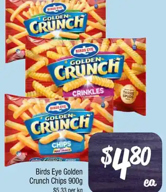 Farmer Jack's Birds eye golden crunch chips offer