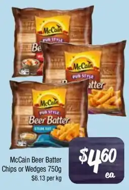 Farmer Jack's Mccain beer batter chips or wedges offer