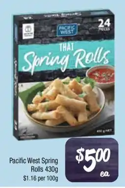 Farmer Jack's Pacific west spring rolls offer