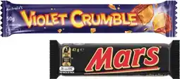 Coles Mars or Violet Crumble Chocolate Bar 44g-56g offer