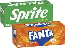 Coles Fanta or Sprite Soft Drink 10x375mL offer