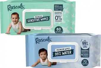 Coles Rascals Premium Wipes-80 Pack offer