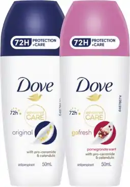 Coles Dove Advanced 72hr Roll On Deodorant offer