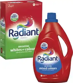 Coles Radiant Laundry Liquid 2 Litre or Powder 2kg offer
