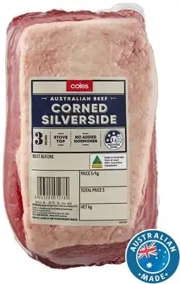 Coles Coles Australian No Added Hormones Beef Corned Silverside offer