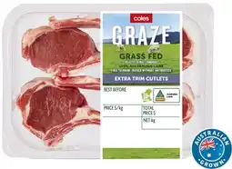 Coles Coles Australian Lamb GRAZE Grass Fed Cutlets offer