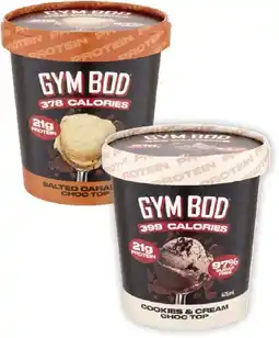 Coles Gym Bod Choc Top Protein Dessert Tub offer