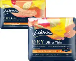 Coles Libra Dry Pads with Wings Ultra Thin or Extra 12 Pack offer