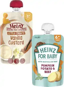 Coles Heinz 4 Months+, 6 Months+ or 8 Months+ Baby Food Pouch 120g offer